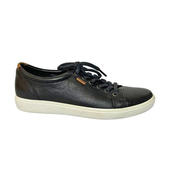 Ecco Shoes - Ecco Soft 7 Black Leather Lace Up Shoe
